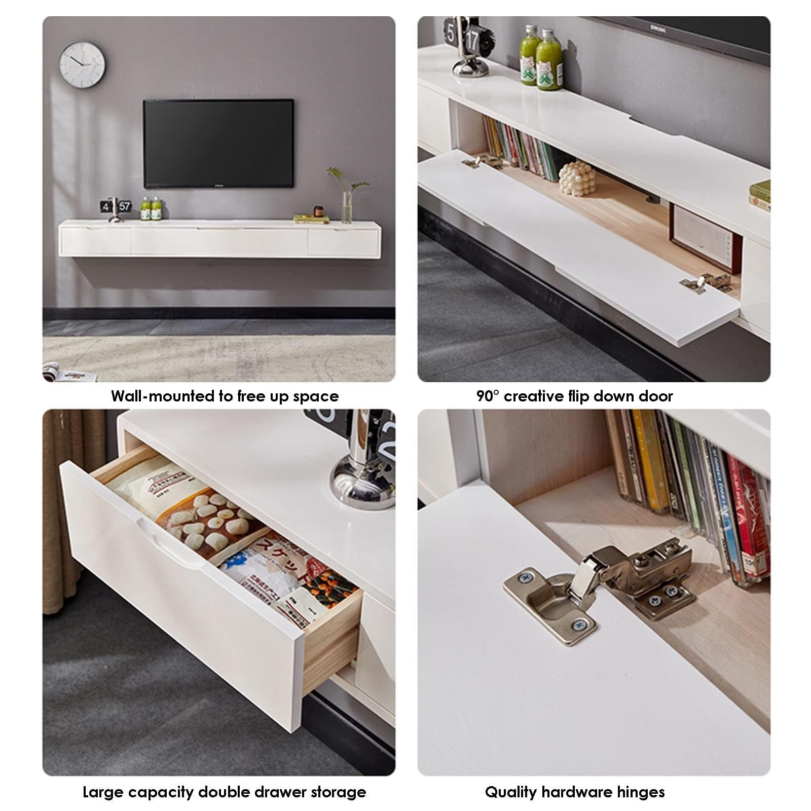 Amazon｜フローティングテレビ台 - テレビ ローボード - 無垢材テレビ